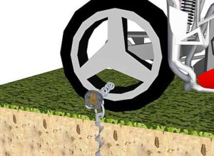 Bike chained to anchor